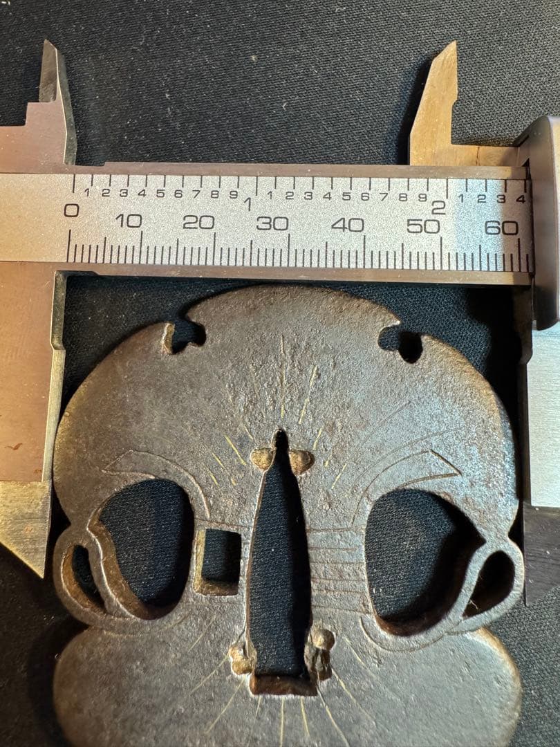 御多福形　元服刀鍔　鉄製 鐔　時代物