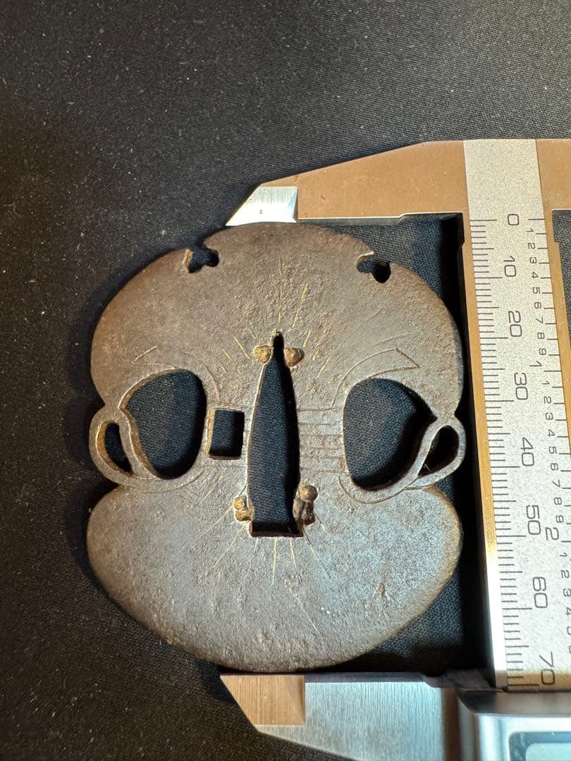 御多福形　元服刀鍔　鉄製 鐔　時代物