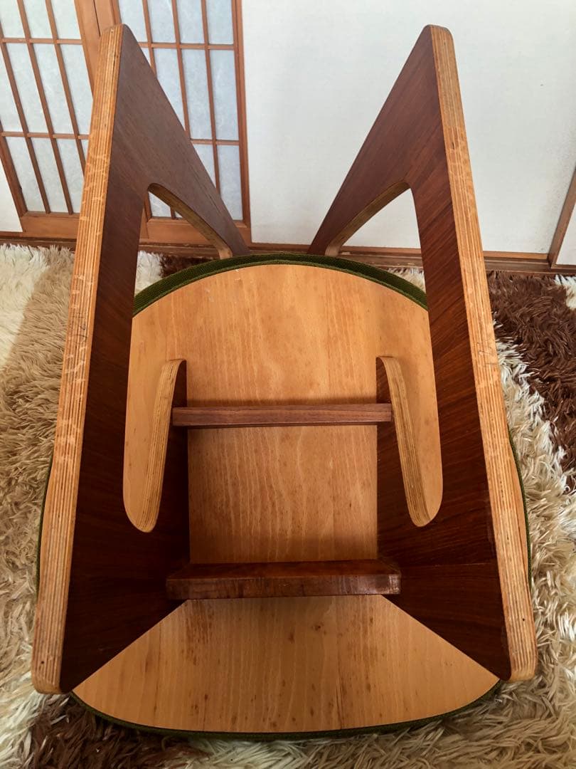 天童木工　低座イス　グリーン系