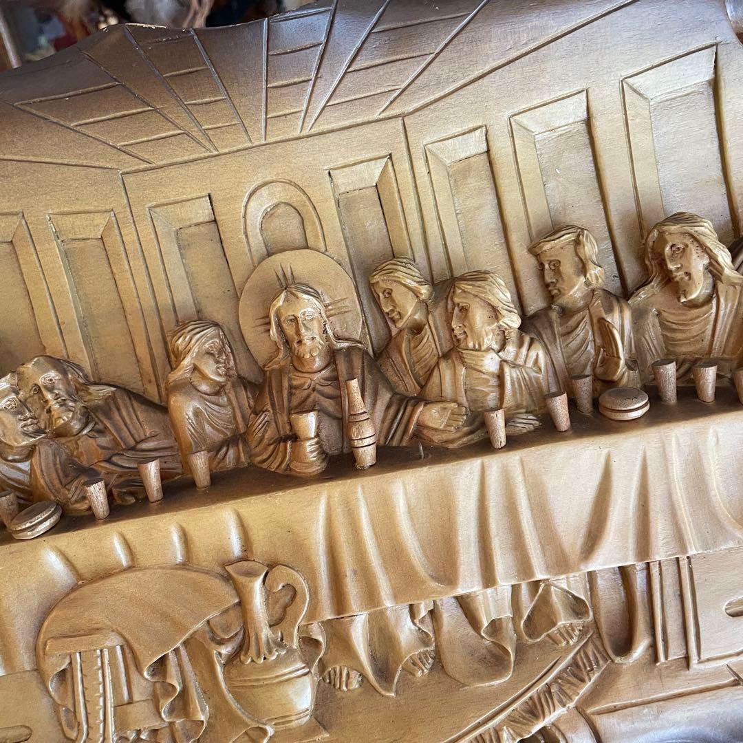 芸術品！30s〜40s 最後の晩餐　レオナルドダビンチ木彫りアメリカアンティーク