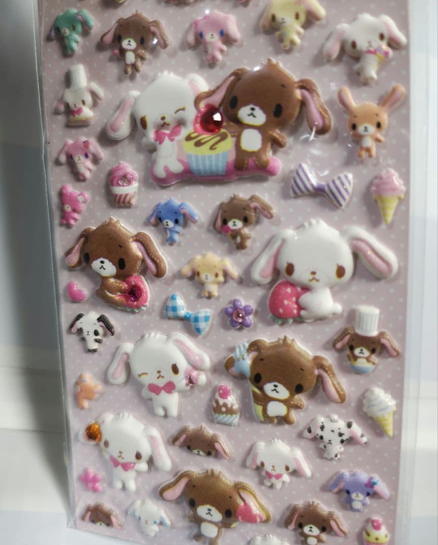 送料込 当時物 シュガーバニーズ ぷっくり ストーン シール 未使用 希少 レア