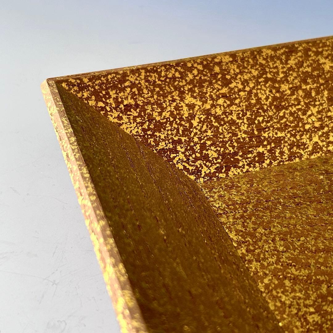 茶道具　玉椿　四方盆　金砂子　菓子器　萩井好斎　共箱　指物師　干菓子　茶会　稽古