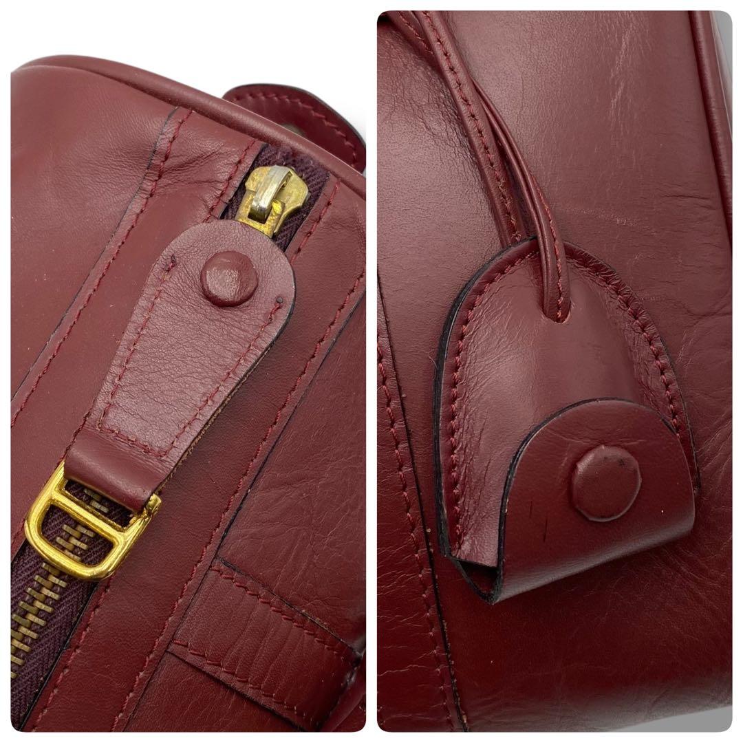 希少 Cartier レザー ハンドバッグ ボストンバッグ Vintage 本革
