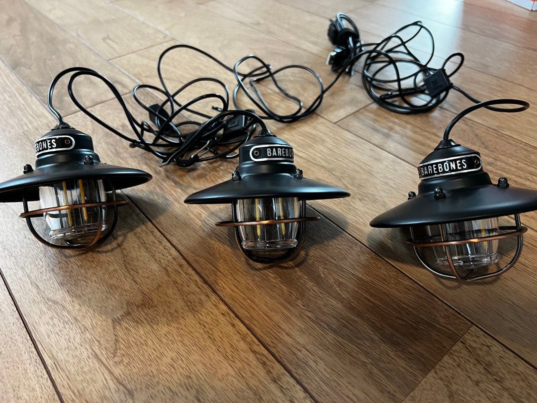 ベアボーンズ ３連 LED ランタン アンティークブロンズ 黒