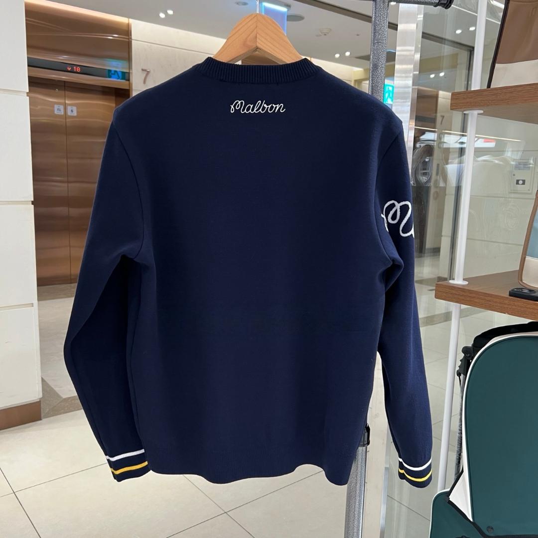 マルボン メンズ ゴルフ長袖ニット 2025秋冬セーター 快適ラウンド