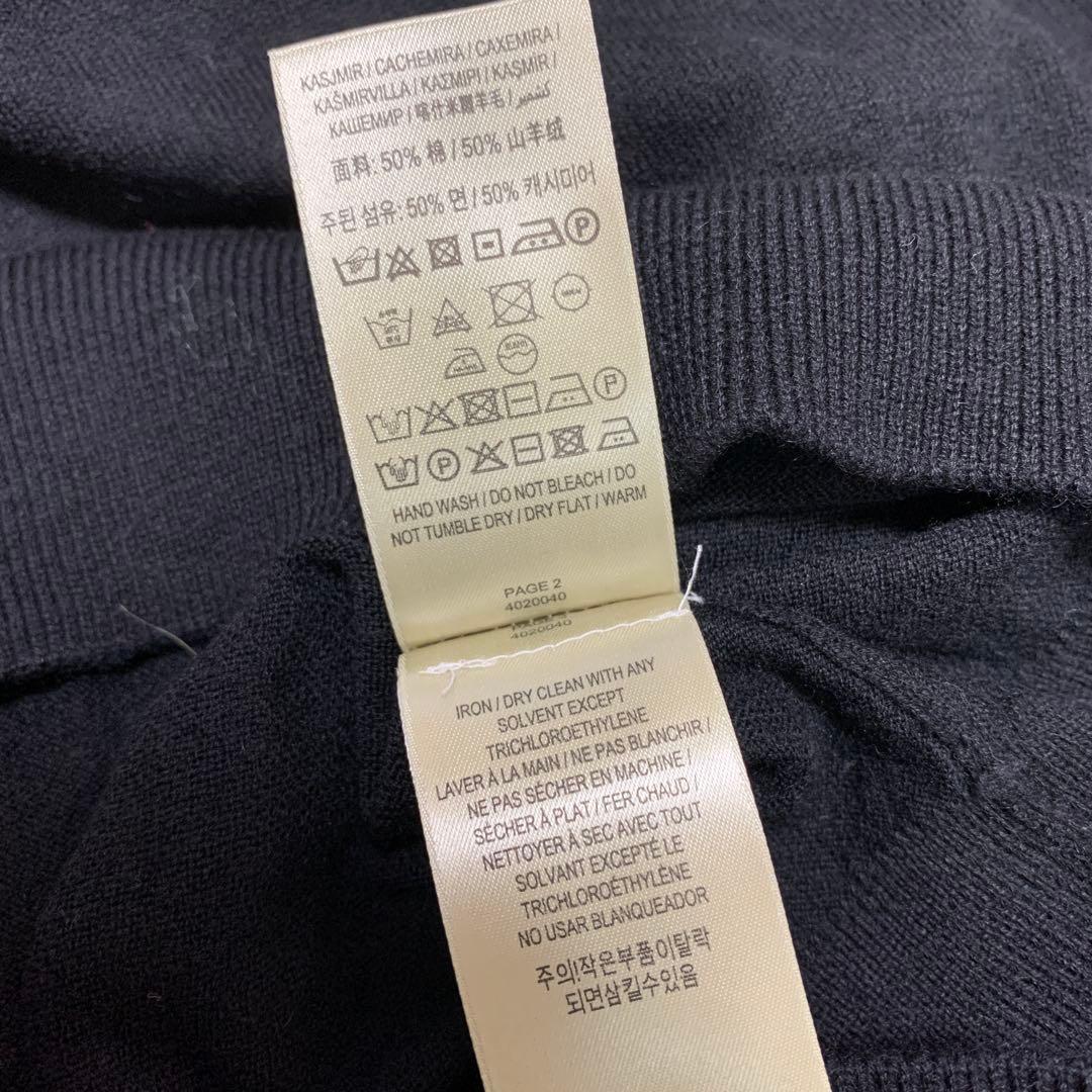 Burberry バーバリー カシミヤ混ニット 長袖 ノバチェック ブラック