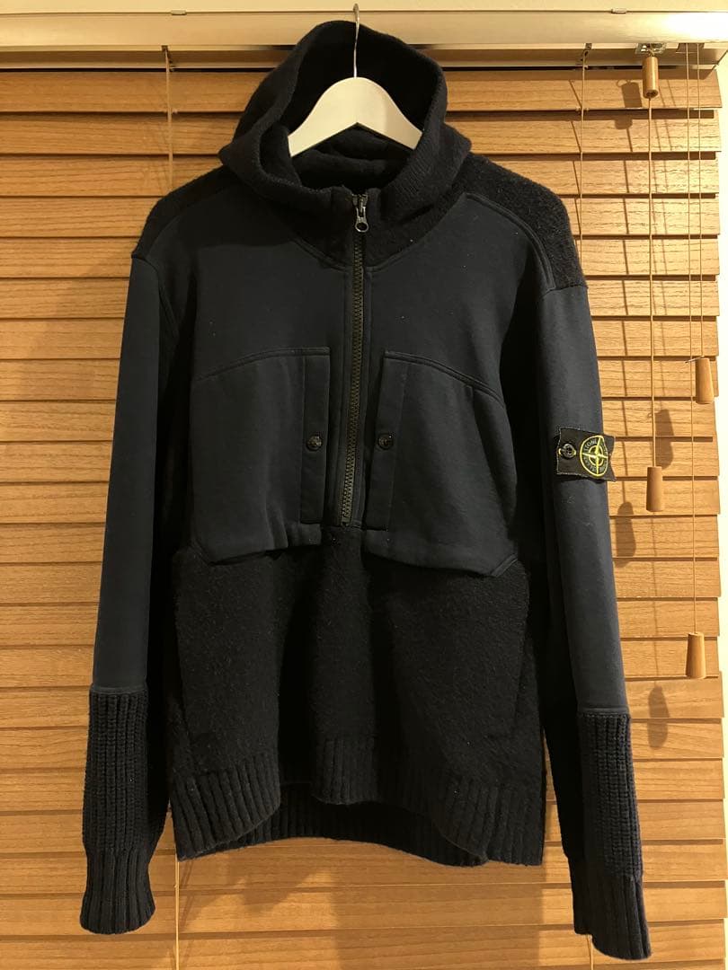 STONE  Sサイズ ニットプルオーバー ネイビー イタリア製