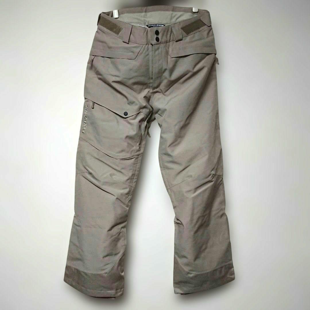 送料無料【SALOMON】ベージュ無地スキーパンツ L
