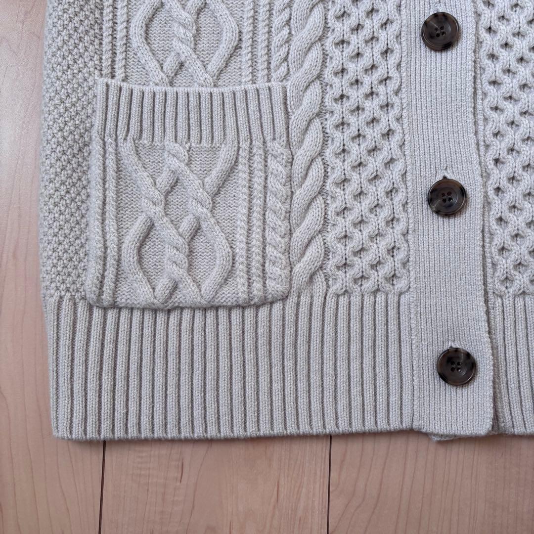 23区 ウールカシミヤ アランパターン カーディガン ¥29,700 サイズ38