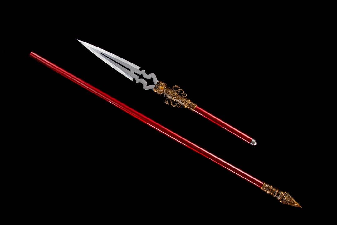 【赤天・龍焚鱗】古兵器 武具 手鍛造打 武蔵 銃 槍 鑑賞用 贈り物 武士道