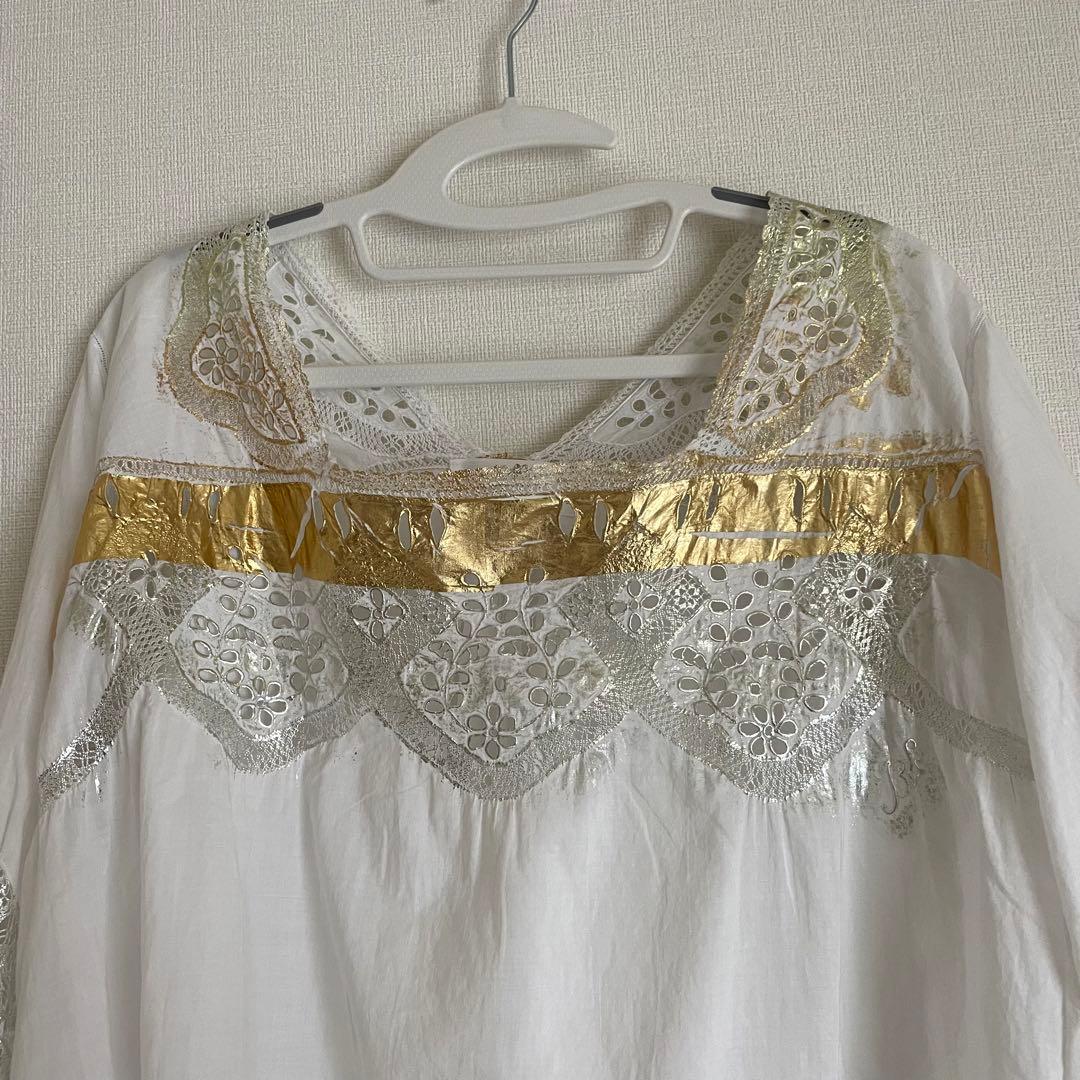 1/29までセール❗️ yuki fujisawa 箔ブラウス　金箔　銀箔