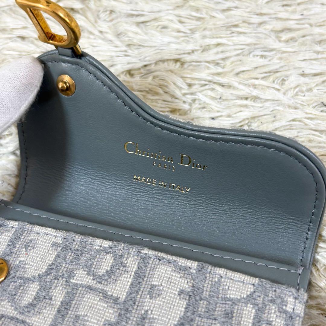 【未使用】クリスチャンディオール 名刺入れ オブリーク トロッター柄 サドル