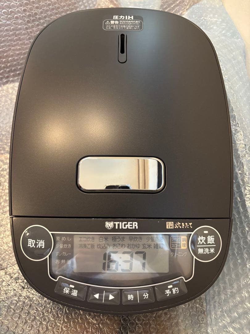 [本日まで]TIGER 土鍋ごはん釜 ブラック　5.5合　圧力IH 説明書付き
