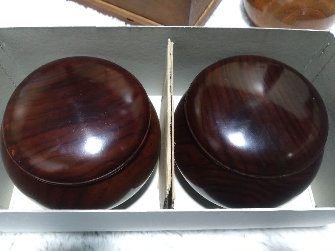 囲碁　黒檀碁笥