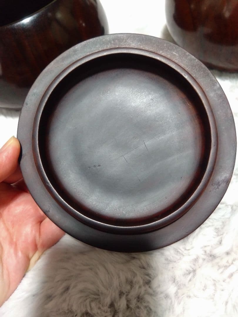 囲碁　黒檀碁笥