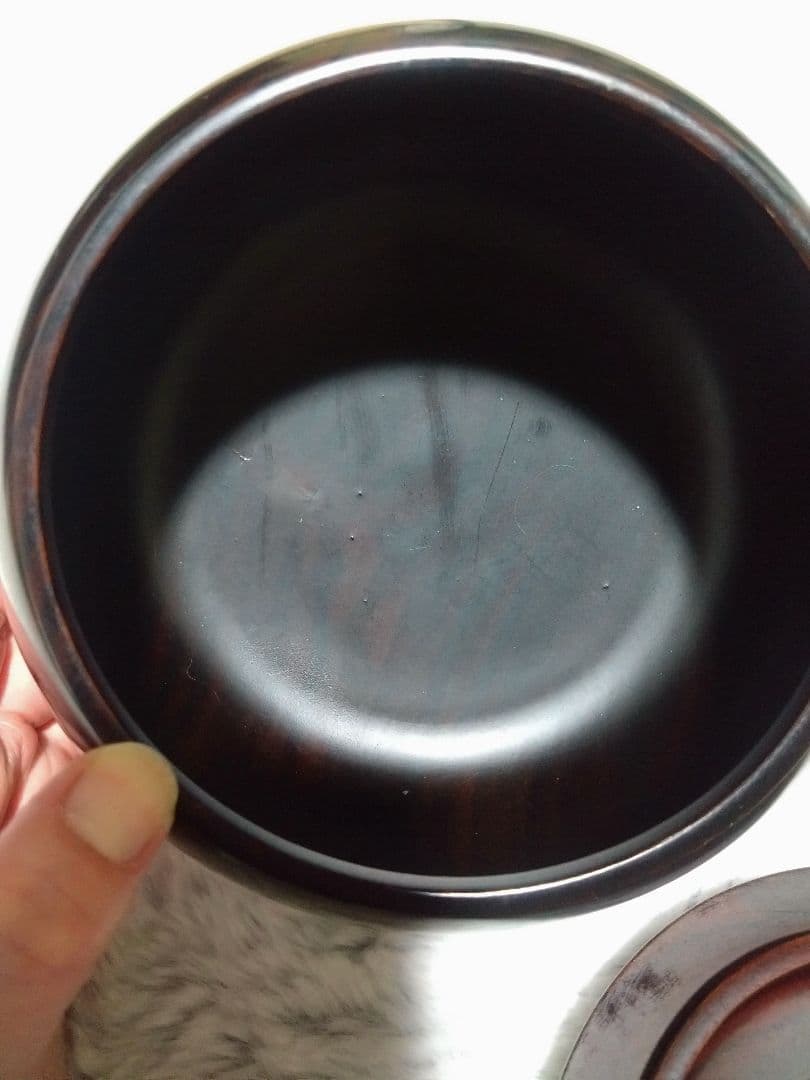 囲碁　黒檀碁笥