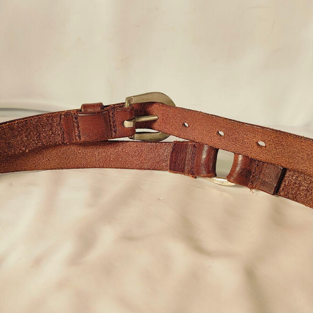 【英国製ヴィンテージ】ダブルラップ本革ベルト　上質クラシックドレスベルト　正規品