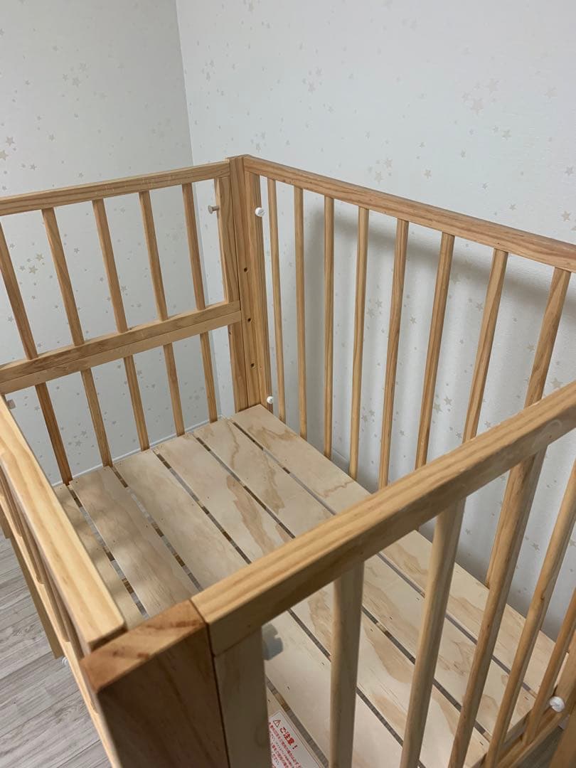 yamatoya ダブルオープンタイプベビーベッド キャスター付き