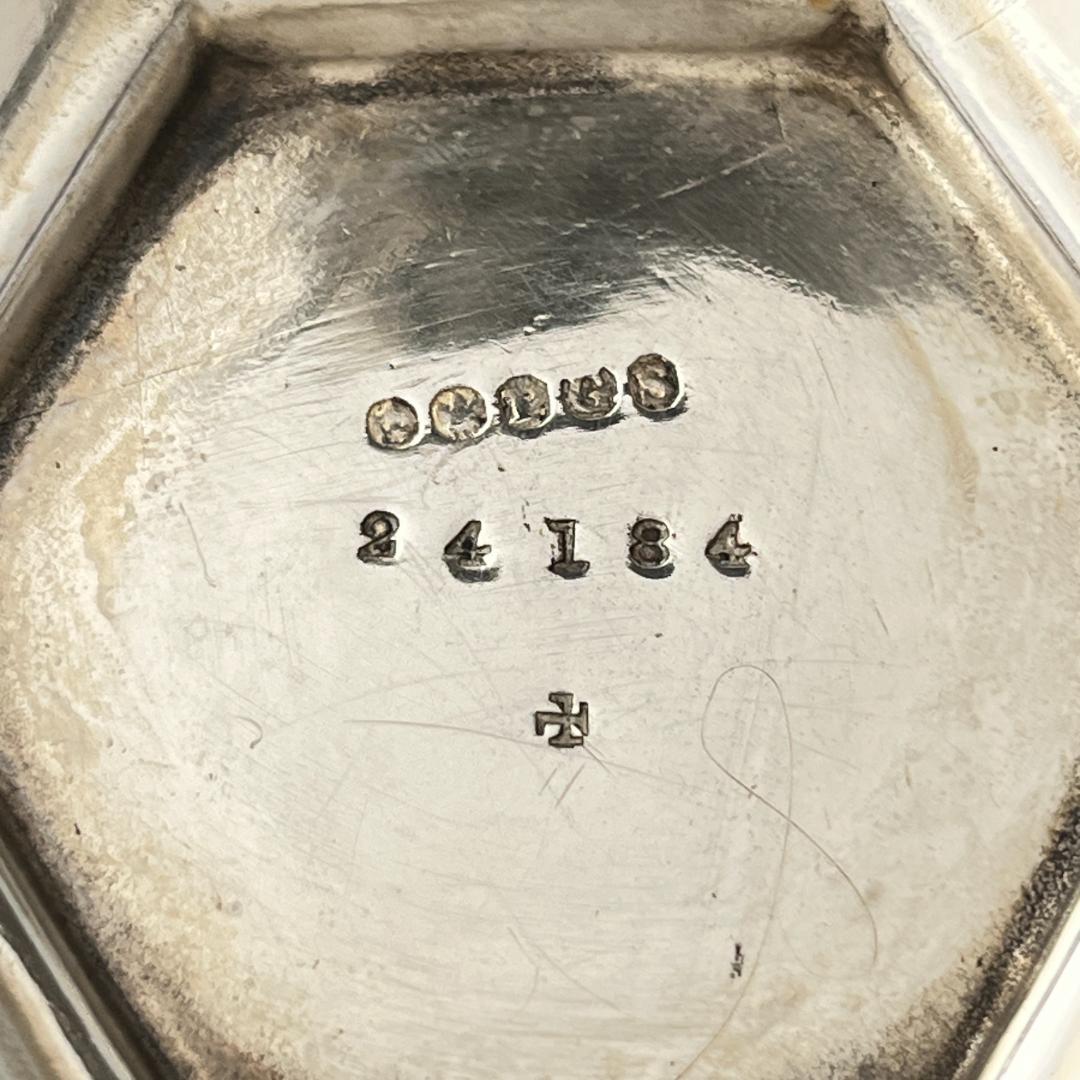 【英国】 透かしのボンボンスタンド【シルバープレート / ガラス】ハンドル付き