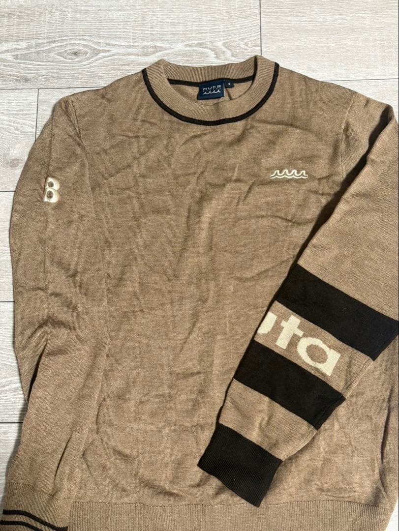 muta メンズ セーター ベージュ ゴルフ