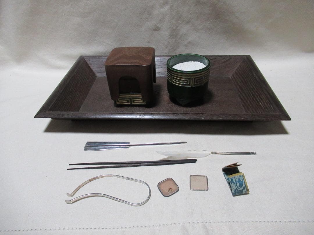 香道具　桑香盆　重香合　聞香合　銀葉他　火道具