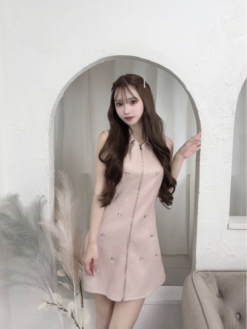 lumignon♡スエードビジューワンピ