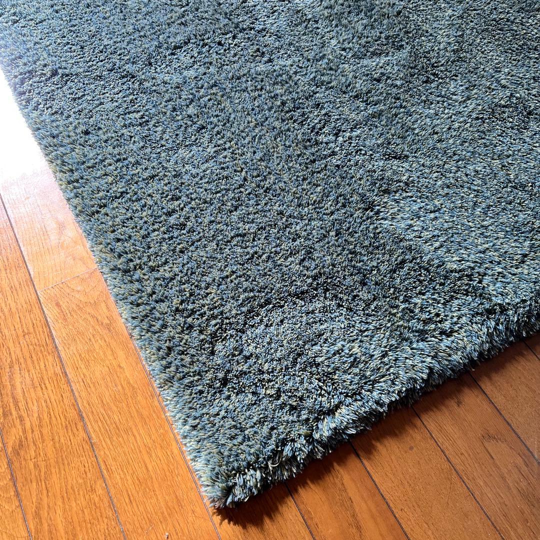 MomoNatural ラグマット 日本製 北欧風 グリーン 長方形 大型