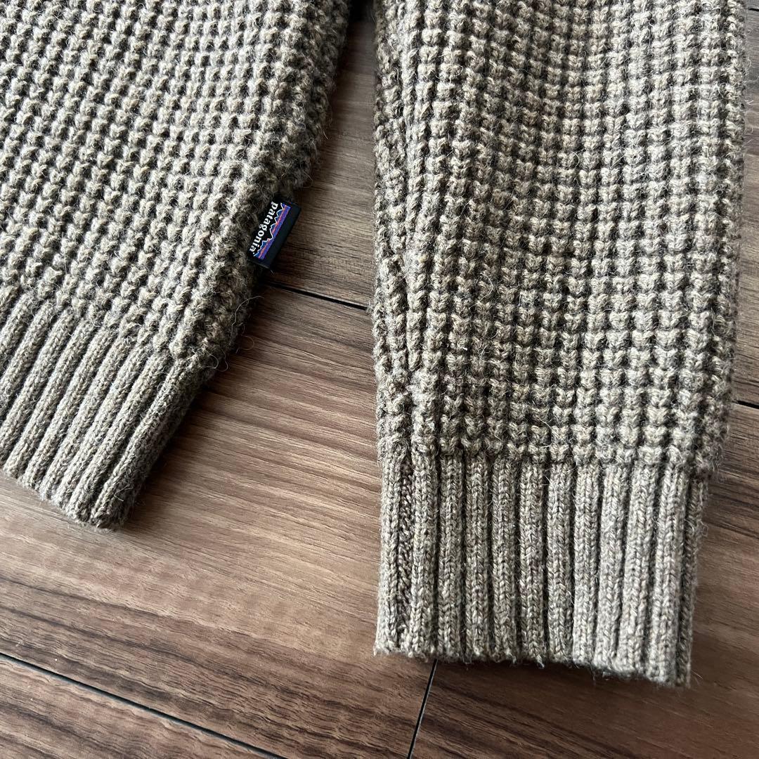 【希少・美品】パタゴニア クルーネック ウールセーター L ワッフル ニット