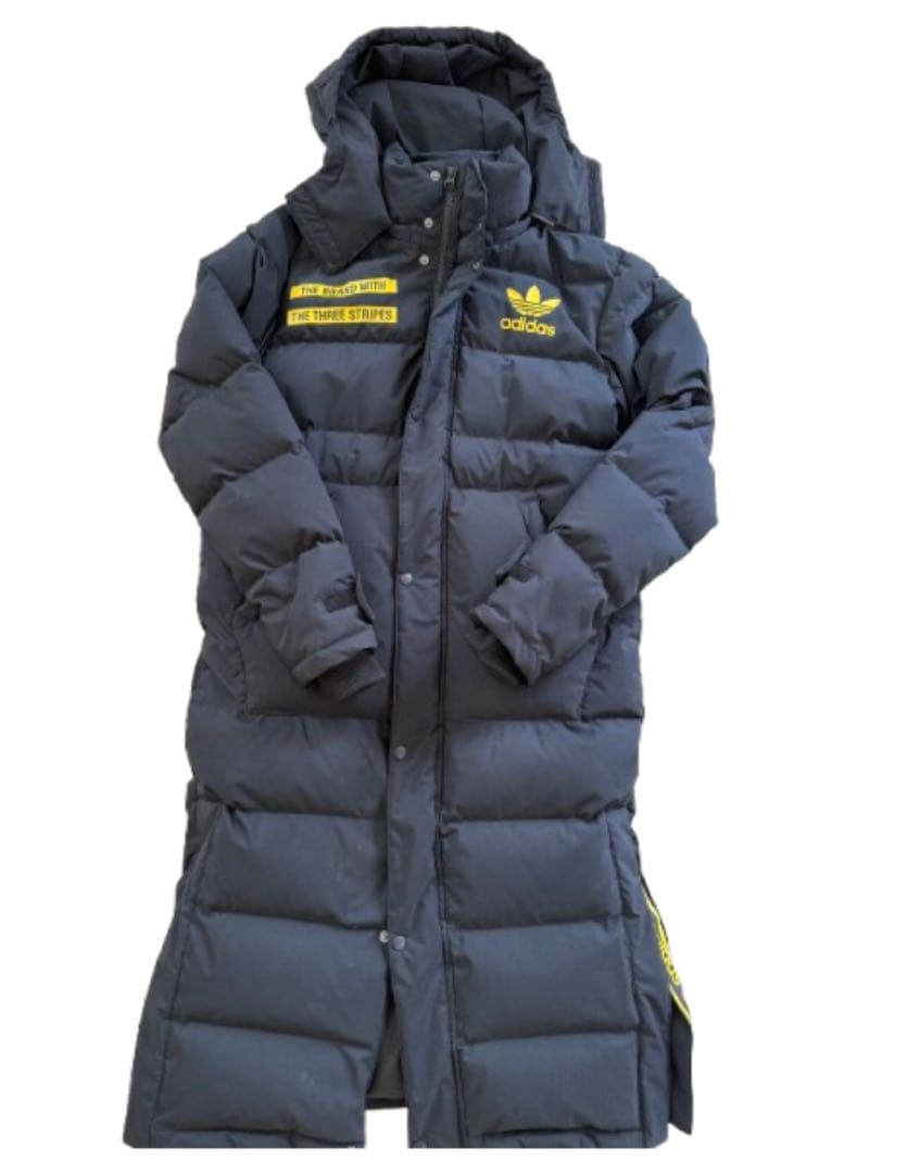 adidas ロング丈ダウンコート ブラック