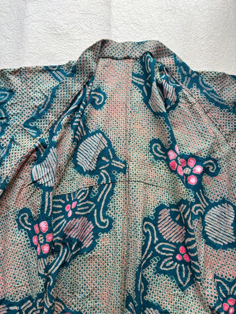 有松鳴海絞り　浴衣　有松絞り　アンティーク　レトロ　一点物　着物