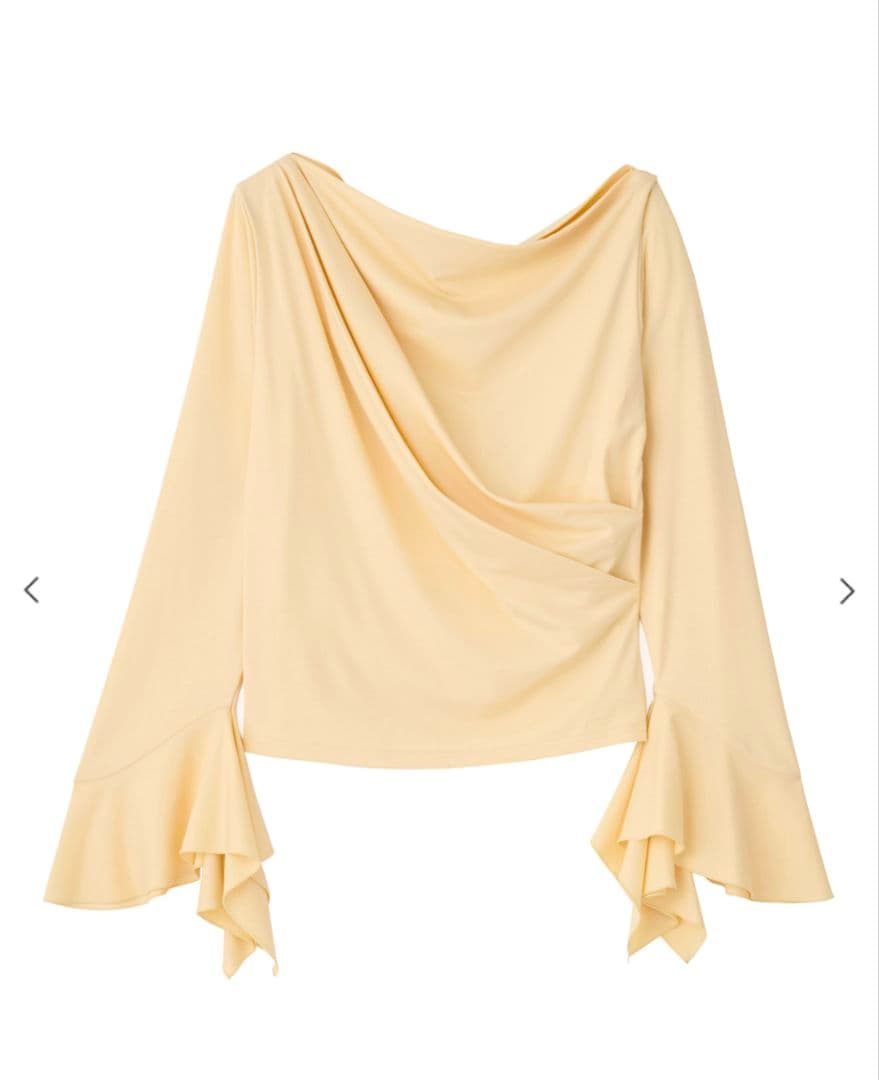 こ*可様 【新品】ドレープネックカフススリーブトップス