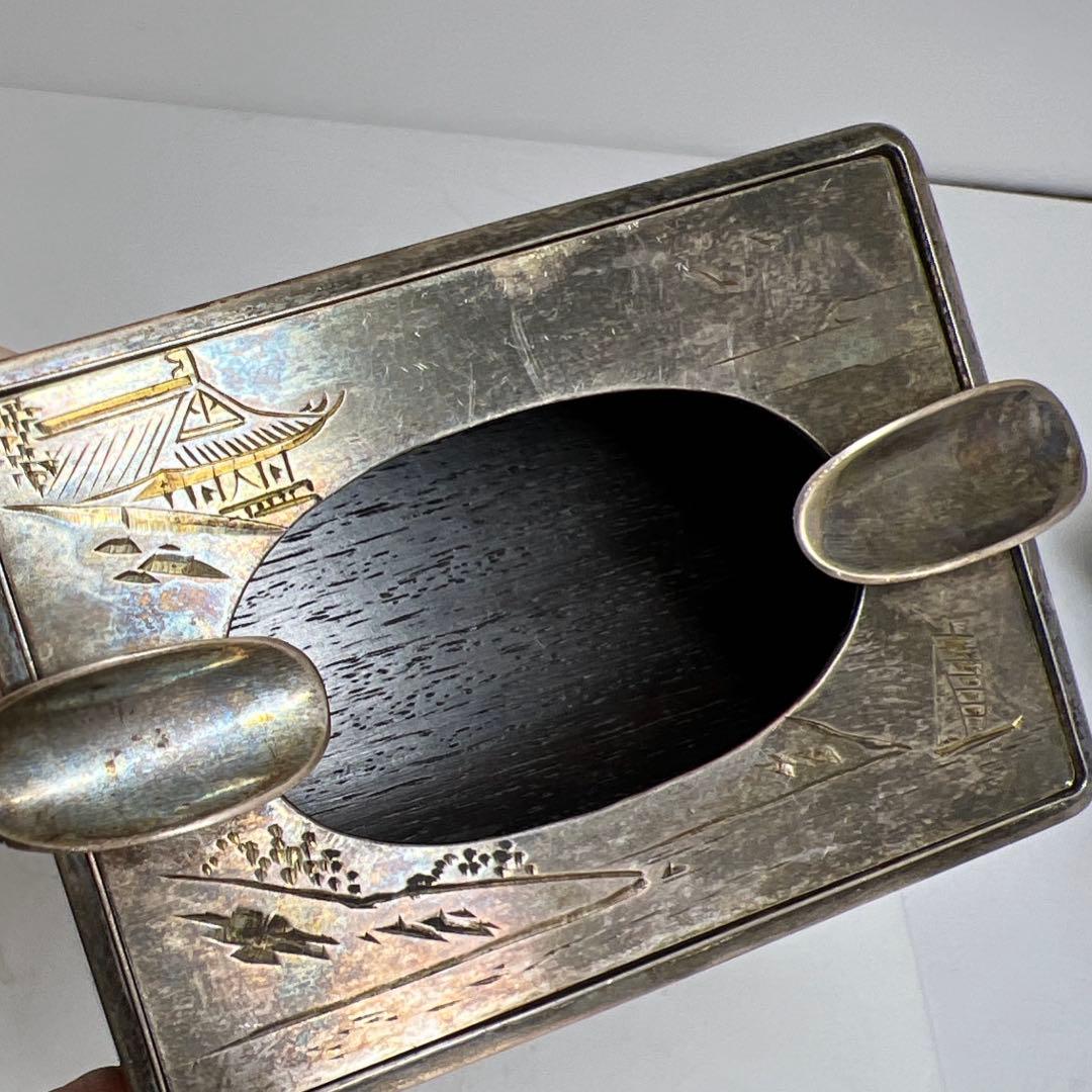 一鶴斎造　銀製　煙草セット　共箱　468g トニカ　東さ8-0126☆2F