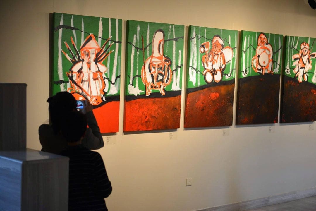 七福神　アート　アクリル作品7枚