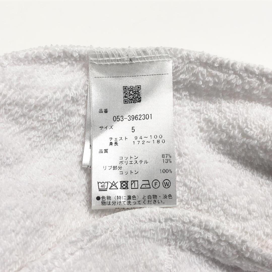 ○★新品未使用　PEARLY GATES　裏毛フルジップパーカー　5　白