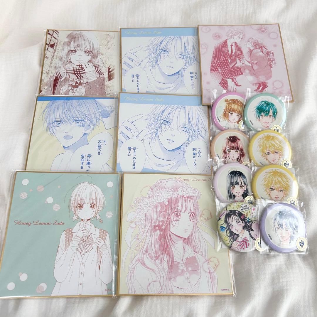 ハニーレモンソーダ くじメイト ミニ色紙 缶バッジ