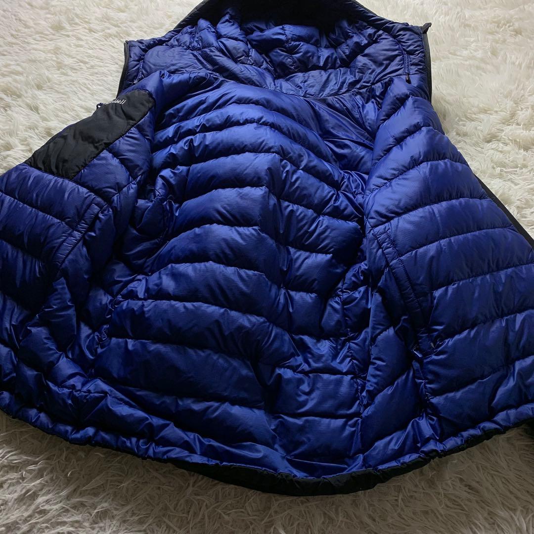 お*具様 美品■モンベル ダウンジャケット リバーシブル ブルー　1101492
