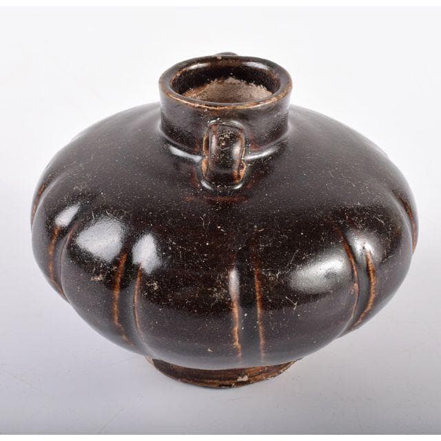 双耳小瓶　黒田陶