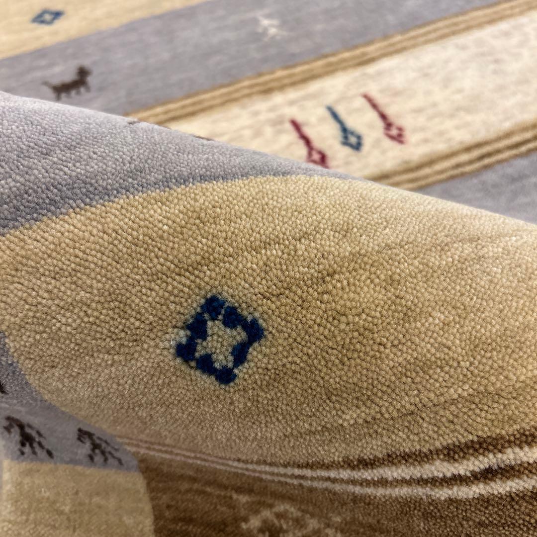 新品☆インドギャベ 玄関マット アクセントラグ 60×90cm ロリバフ ギャベ