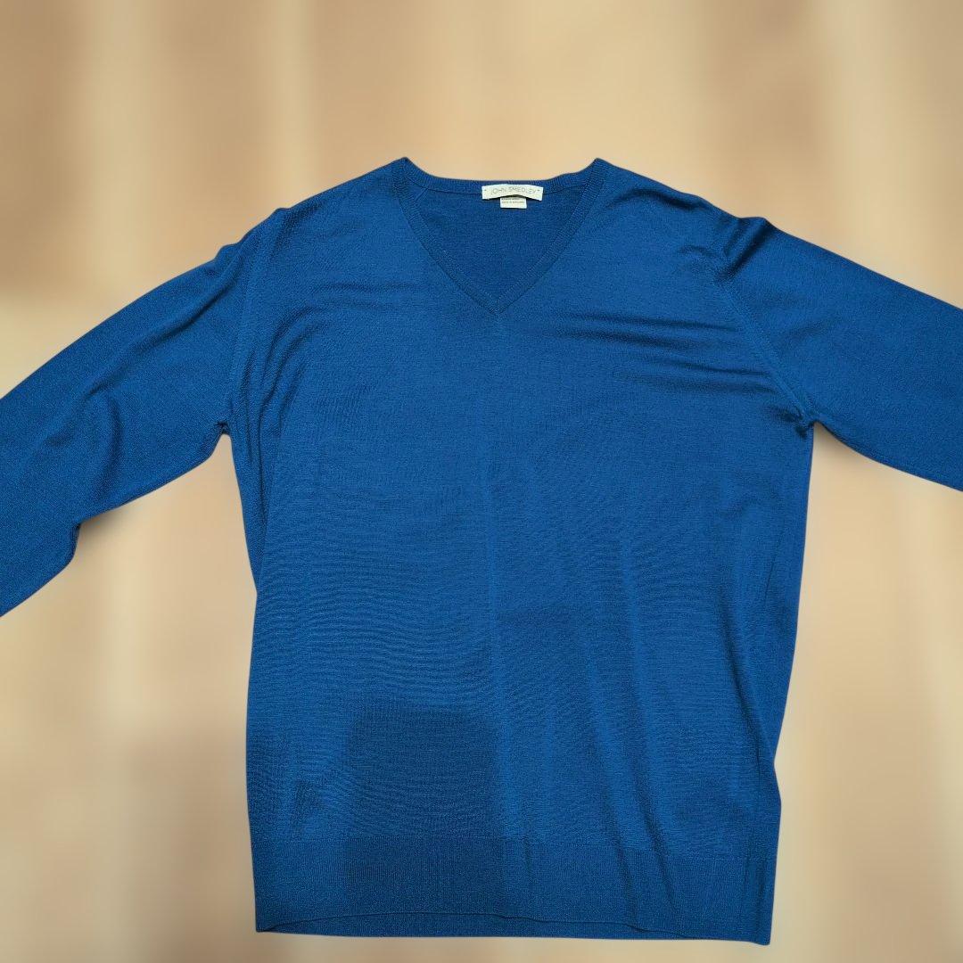 ジョンスメドレー メリノウール Vネックニットセーター 美品