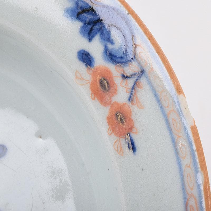 中国　天啓赤絵　花文七寸皿　M　R8969