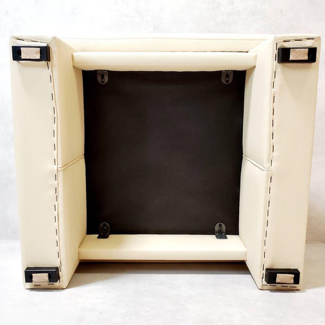 【良品】浜本工芸 スツール オットマン No.2000 アイボリー 本革