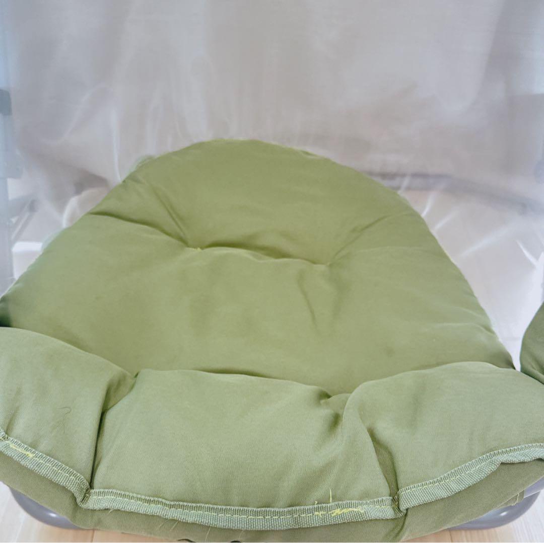 美品　折りたたみチェア インテリア　アウトドア　円形クッションラウンジチェア