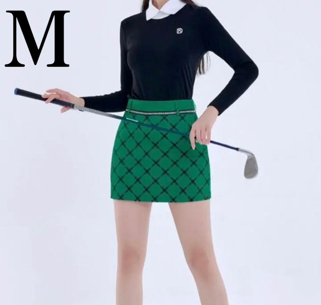 ゴルフウェア レイヤード風 デザイン 上下セット M