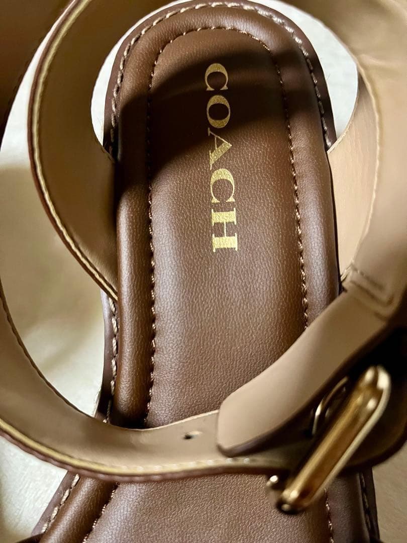 美品❤COACH コーチ エスパドリーユ 24cmサンダル ウェッジソール 箱