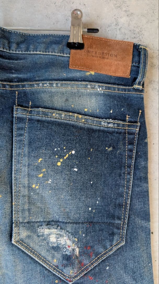 32インチ OVERDESIGN ダメージ スキニー デニム オーバーデザイン
