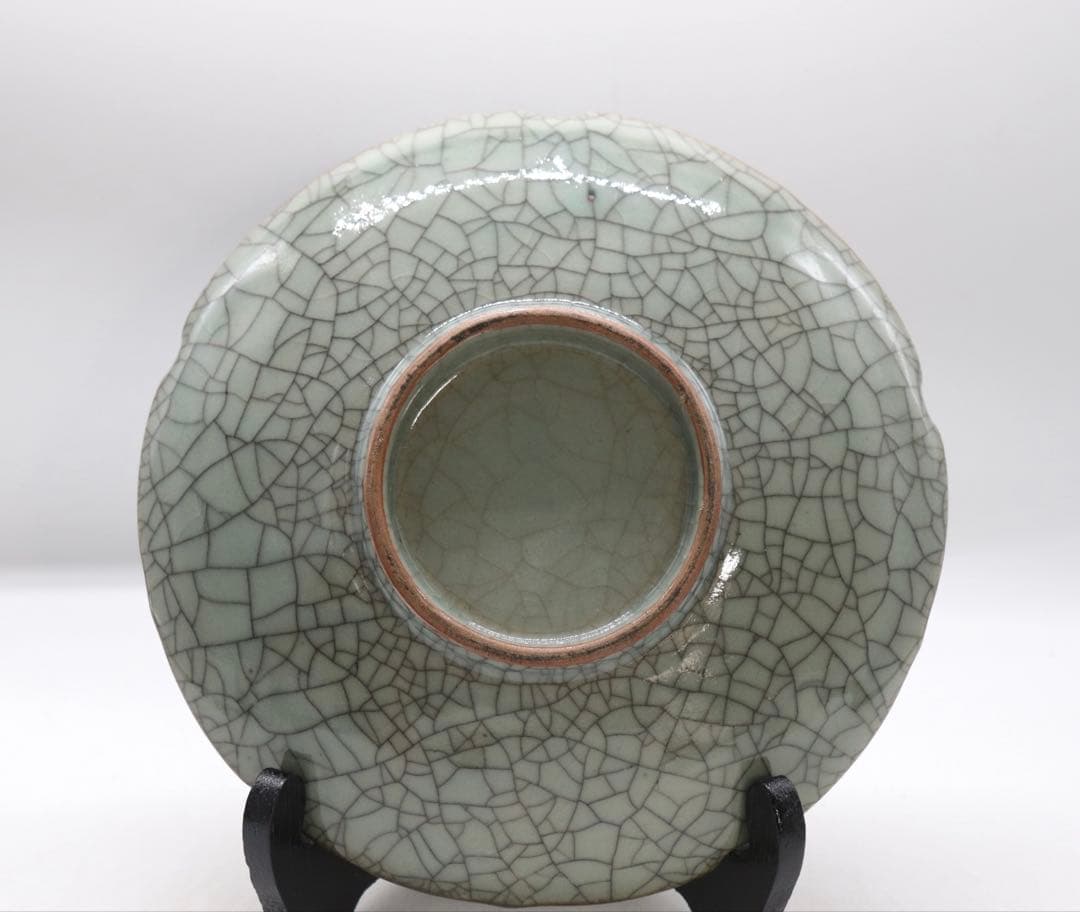 時代　ヒビ焼　水鳥紋大皿　アンティーク　送料込み250927