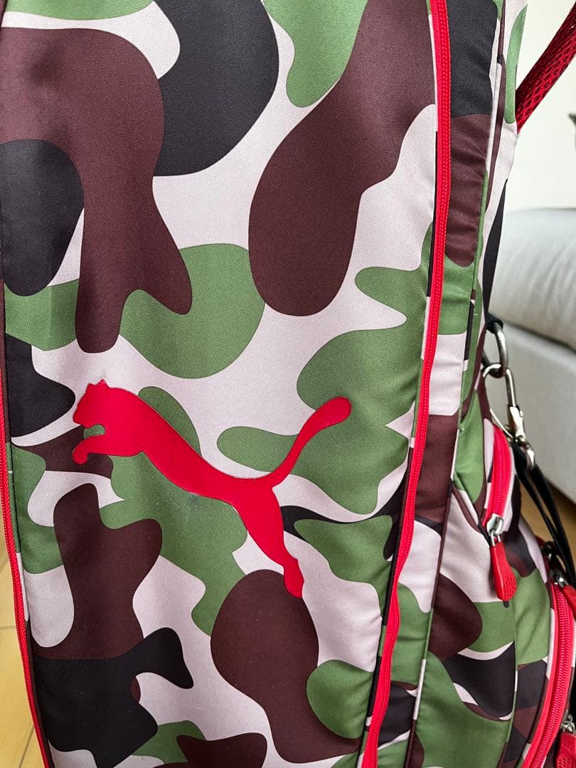 良品PUMA プーマ キャディバッグ 人気の迷彩 カモフラ柄 ゴルフバック　軽量