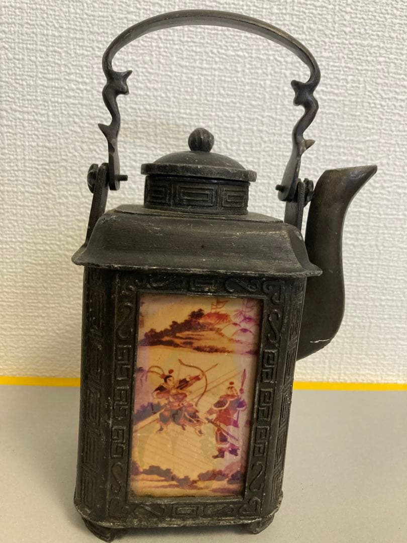 古錫，中国古美術古錫器茶壺酒壺，稀有物，清時代，古屋から藏出し