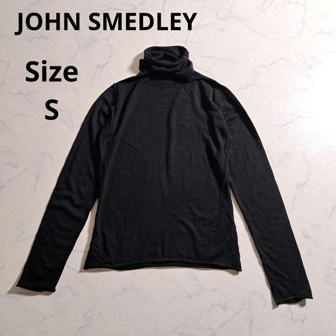 ジョンスメドレー タートルネック セーター ウール100% ブラック S