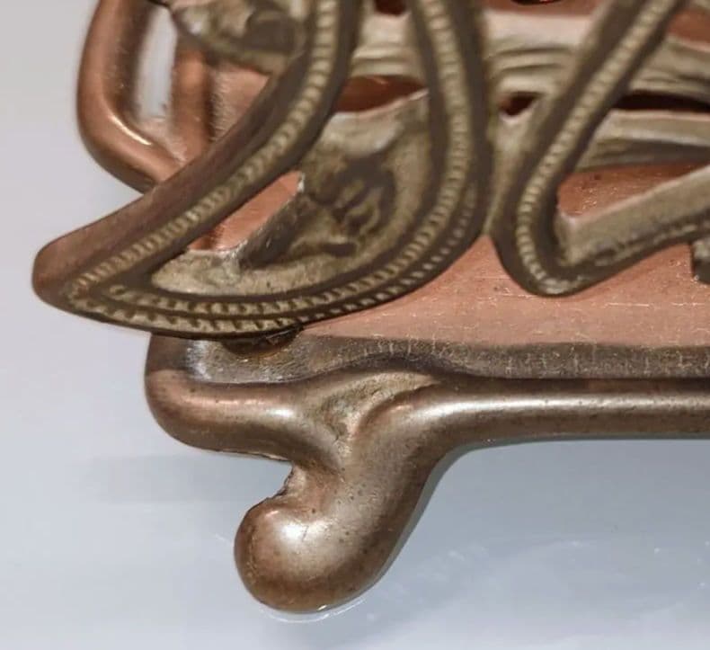 アールヌーボー風ブロンズナプキンスタンド　レターラック　アンティーク